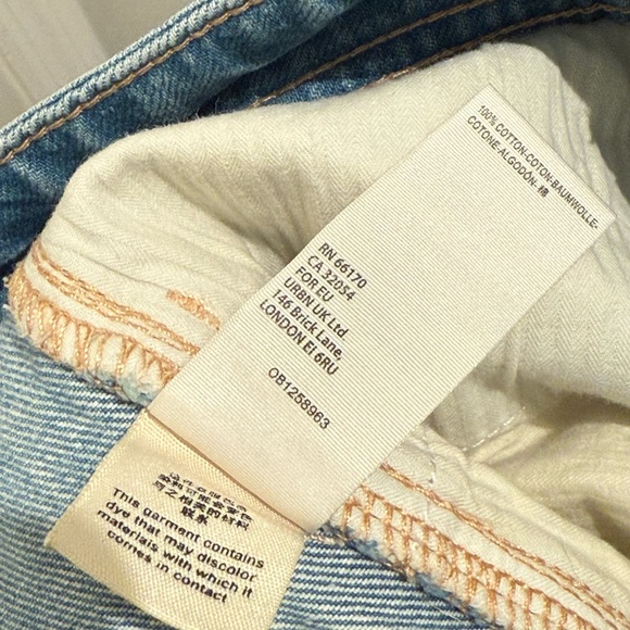 Free People Wide Leg Denim Jeans 27 , 100% cotton EUC - Picture 5 of 7